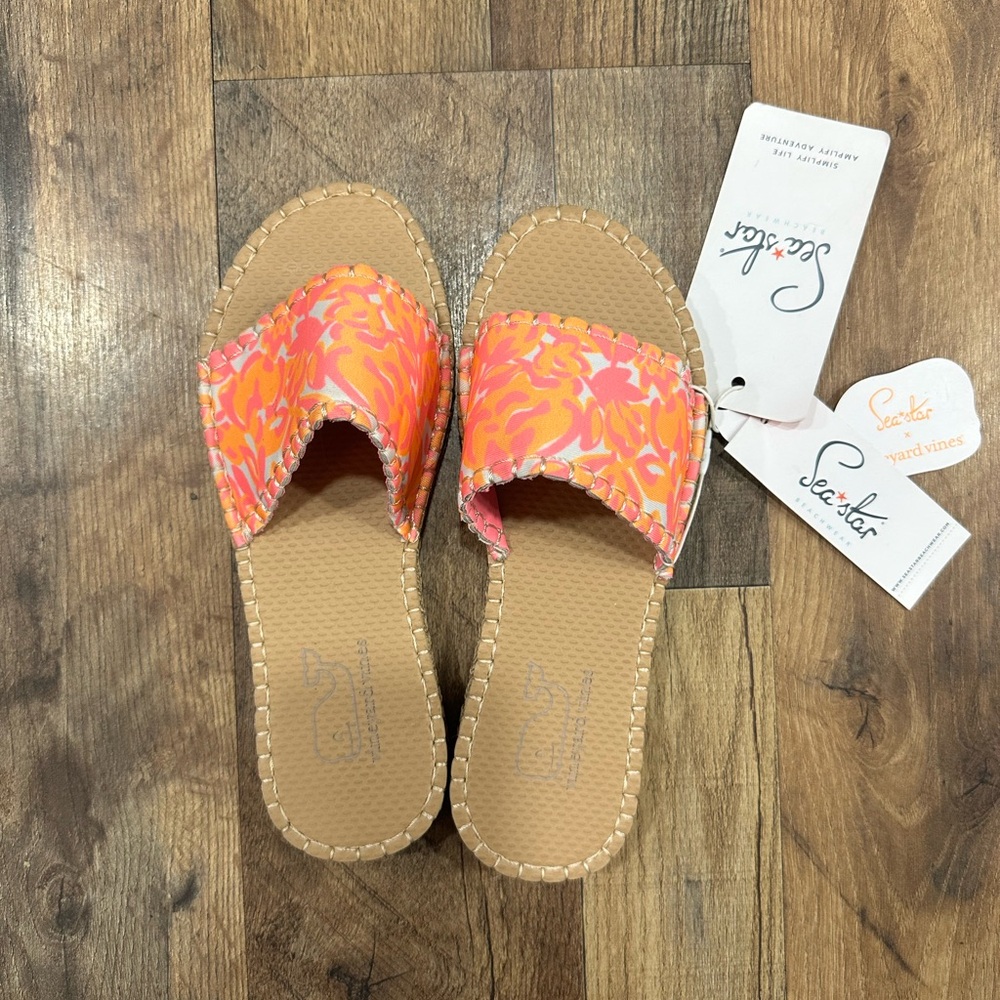 NWT Sea Star x Vineyard Vines slide sandals